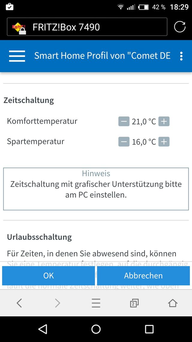 Die Fritzbox auf dem Smartphone aus dem Browser starten